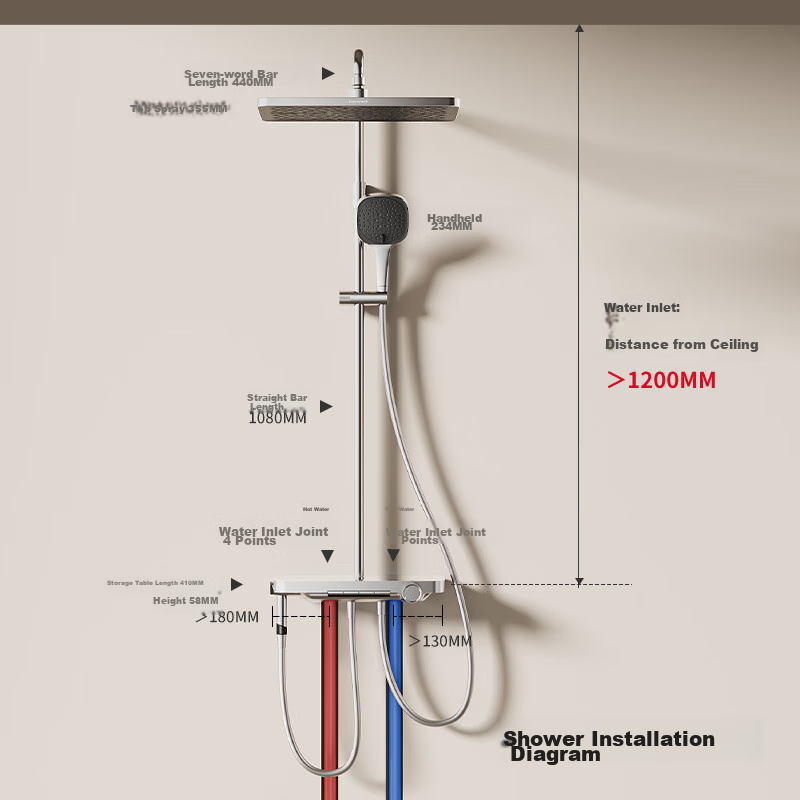 Honeywell Smart Shower Set with Piano Key Shelf