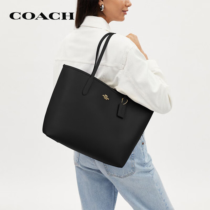 COACH Women's CITY Large Shoulder Tote Bag in Black