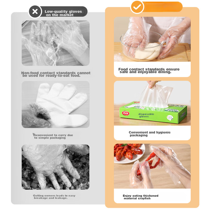 MARYYA Disposable Gloves 200 Pieces Food Grade Kitchen Gloves
