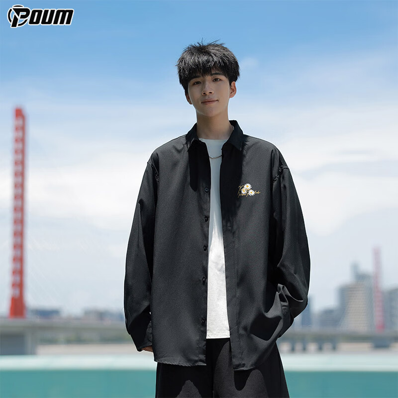 POUM Men's Long-Sleeve Casual Shirt