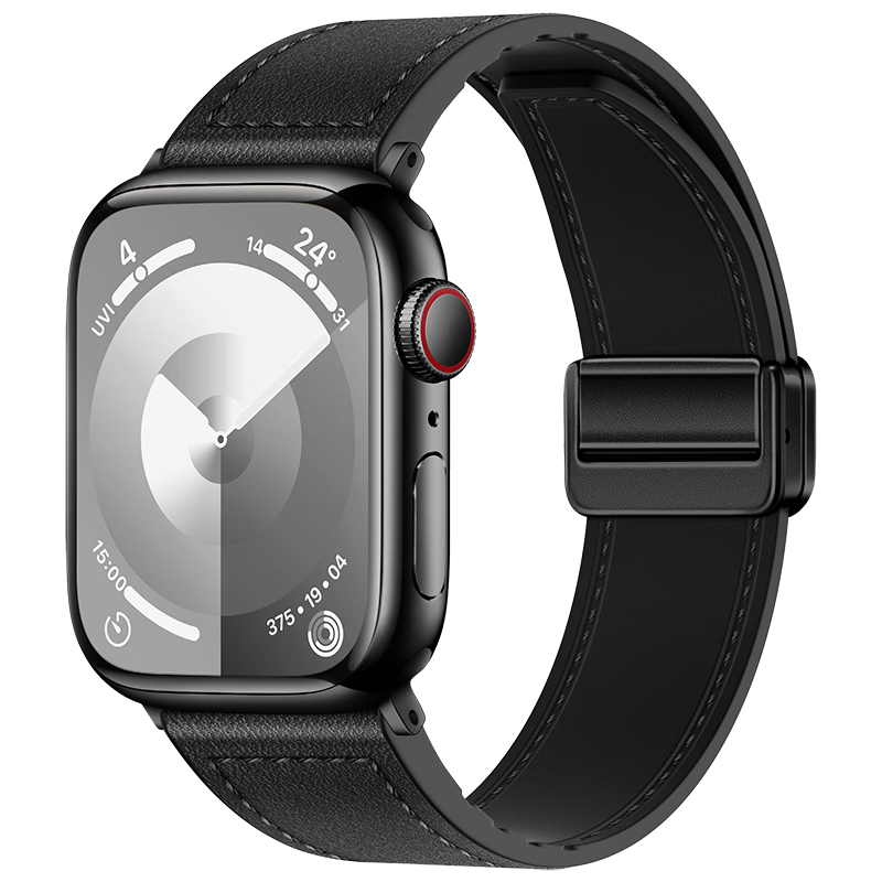 BHO Leather Magnetic Buckle Watch Band for Apple Watch