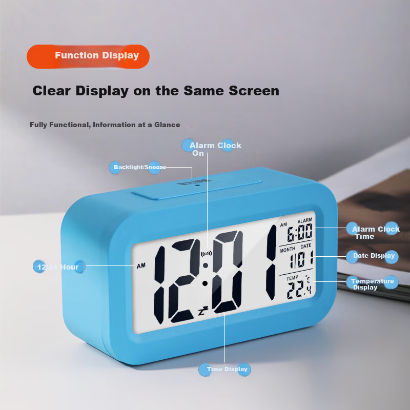 Compas Alarm Clock for Students, Blue Upgraded Version