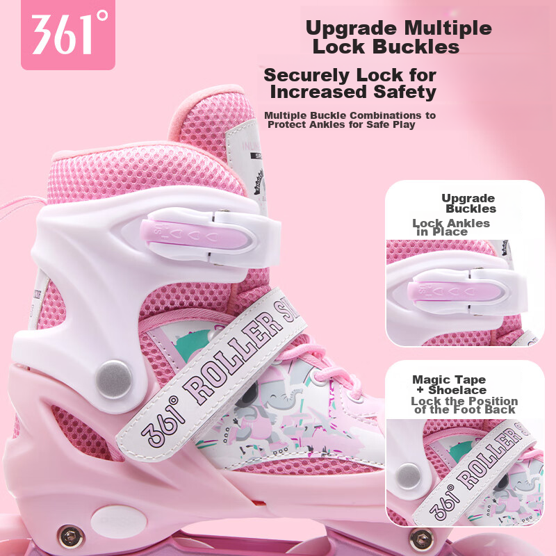 361° Kids Roller Skates with Lights for Beginners