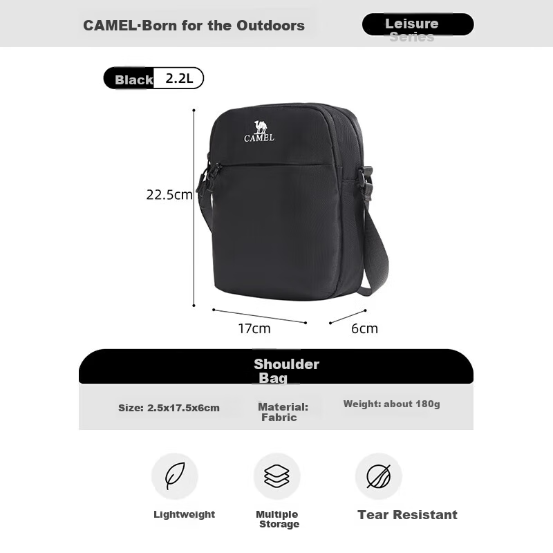CAMEL Outdoor Sports Shoulder Bag for Men & Women