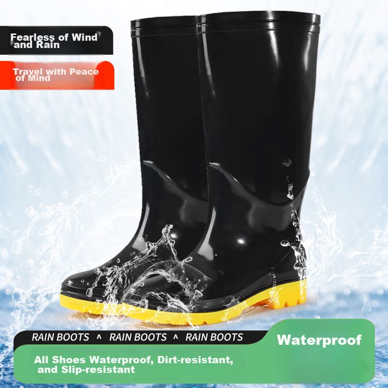 Lanoudun Men's High-Top Waterproof Rain Boots