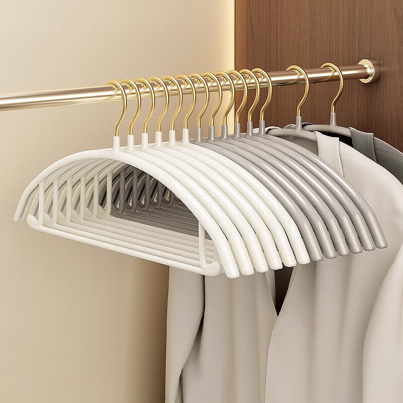YOUQIN Luxury Non-Slip Hangers - 10-Pack Antique White