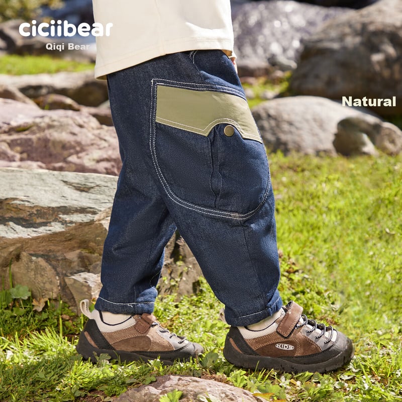 Ciciibear Warm Fleece-Lined Denim Jeans for Boys