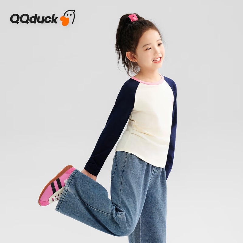 QQ DUCK Kids' Long-Sleeve Raglan T-Shirt