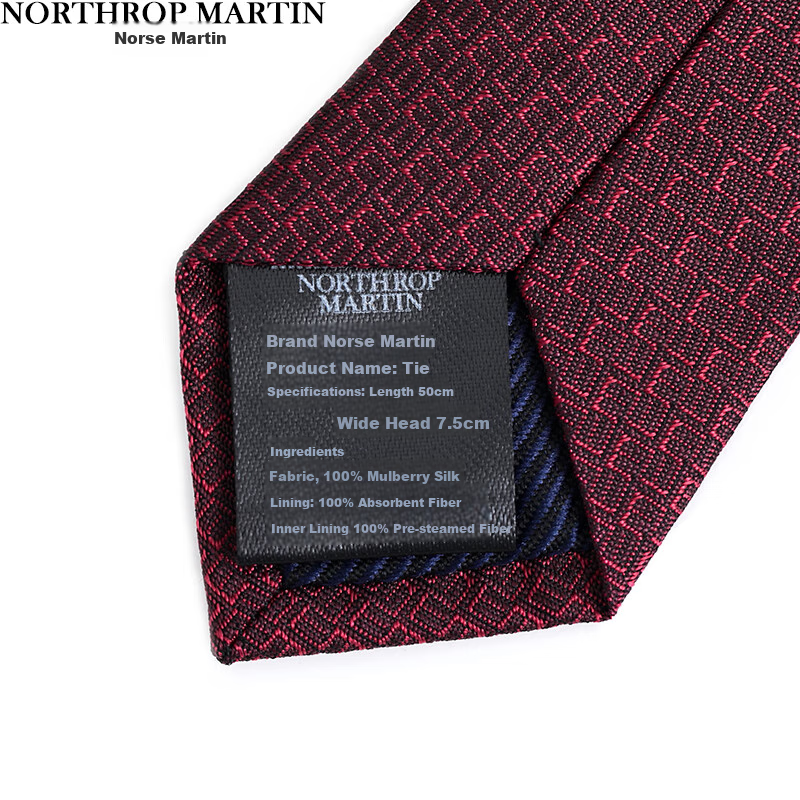 NORTHROP MARTIN Red Pre-Tied Necktie
