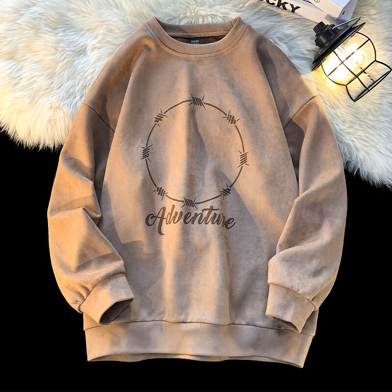 Dingfengbaoluo Suede Long Sleeve Sweatshirt