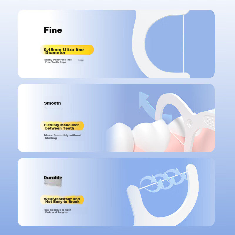 AIRKISS Ultra-Fine Dental Floss Picks - 300 Count