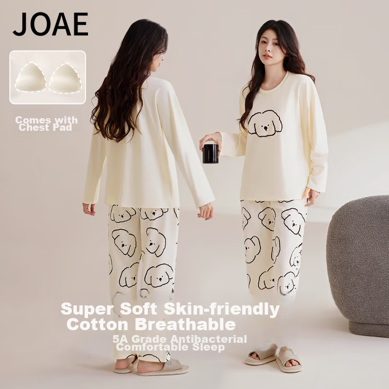 JOAE Ultra Soft Cotton Pajama Set with Bra Pads