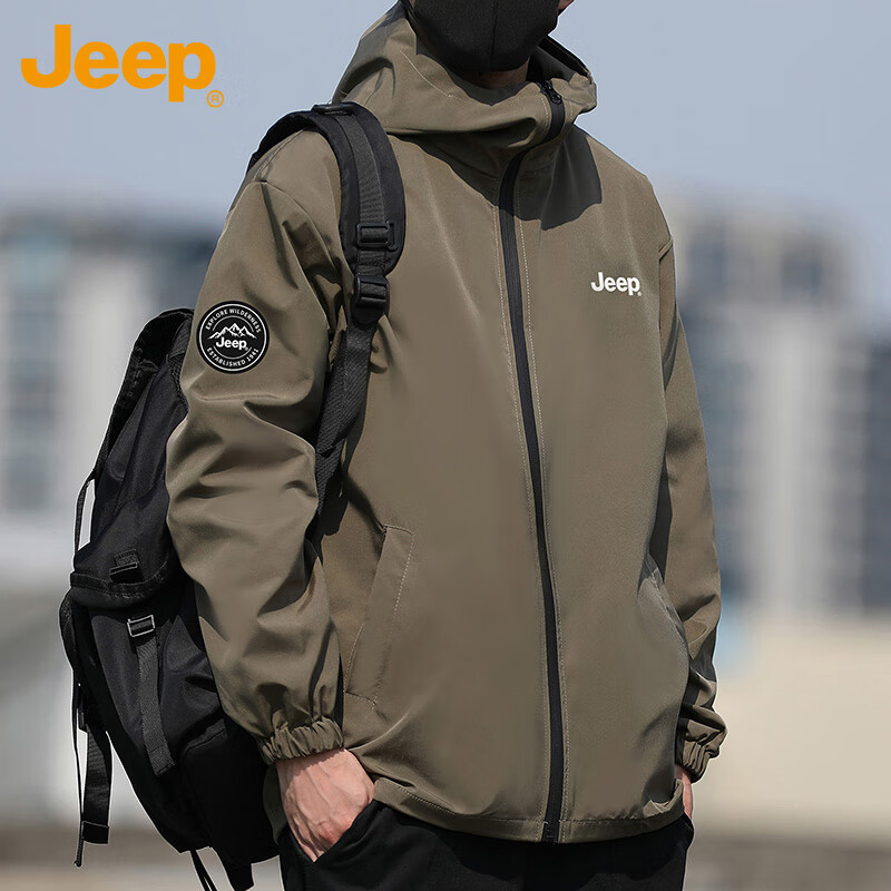 JEEP Men's Hooded Army Green Jacket