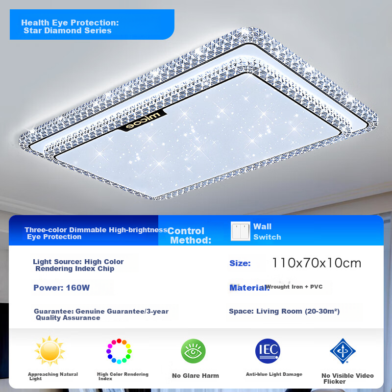 MICOE Modern LED Ceiling Light for Living Room & Bedroom