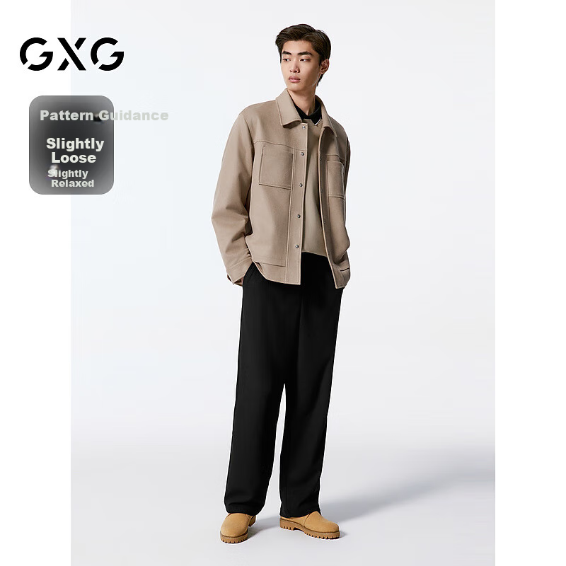 GXG Men's Simple Lapel Faux Suede Jacket