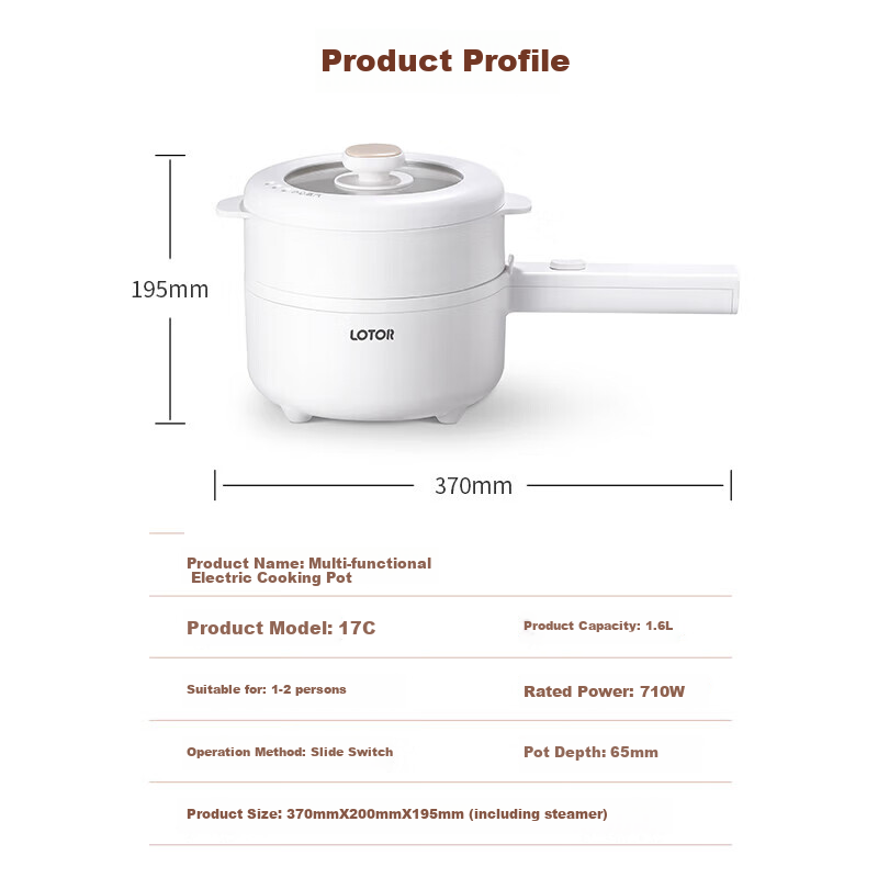 LOTOR Multi-Functional Electric Pot