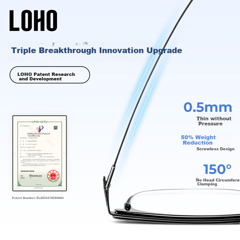 LOHO Ultra-Light Browline Glasses for Men - Business Style
