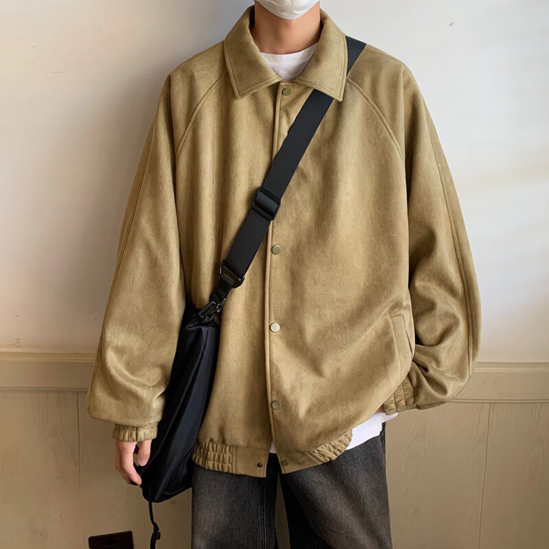 Dingfengbaoluo Men's Suede Jacket