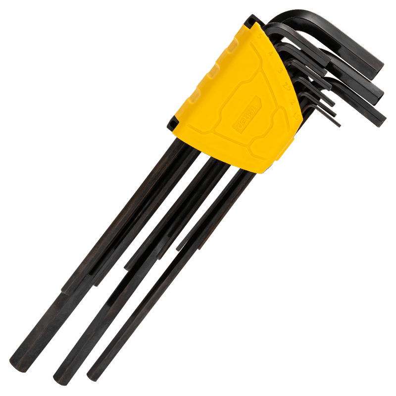 Deli Black Hex Wrench Set - 9-Piece Extra Long