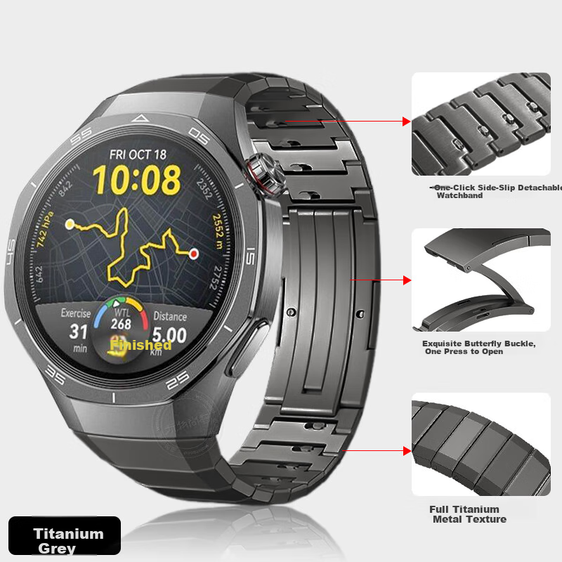 Watchbond Huawei GT5 Pro Titanium Porsche-Style Strap