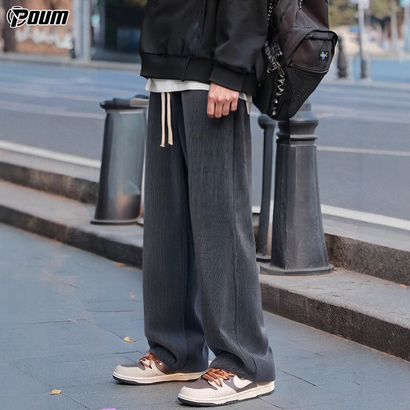 POUM Men's Corduroy Pants - Loose Fit Autumn Winter Style