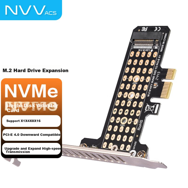 NVV PCIe to M.2 Adapter Card - Full-Speed NVMe Expansion