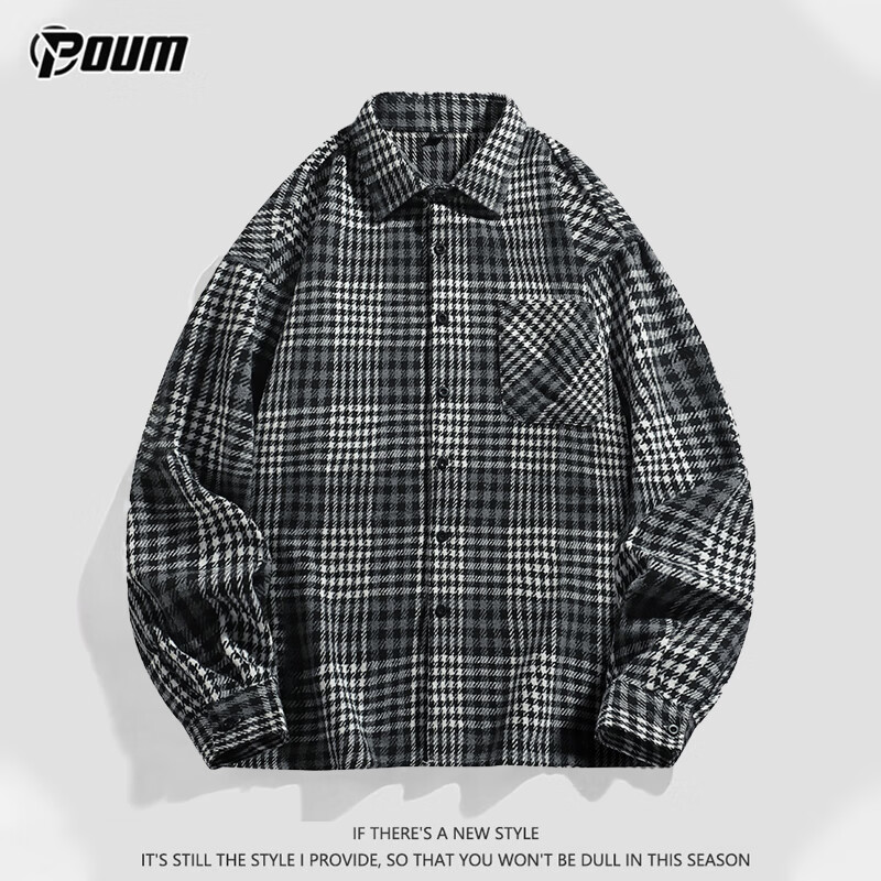 POUM Retro Plaid Shirt for Men