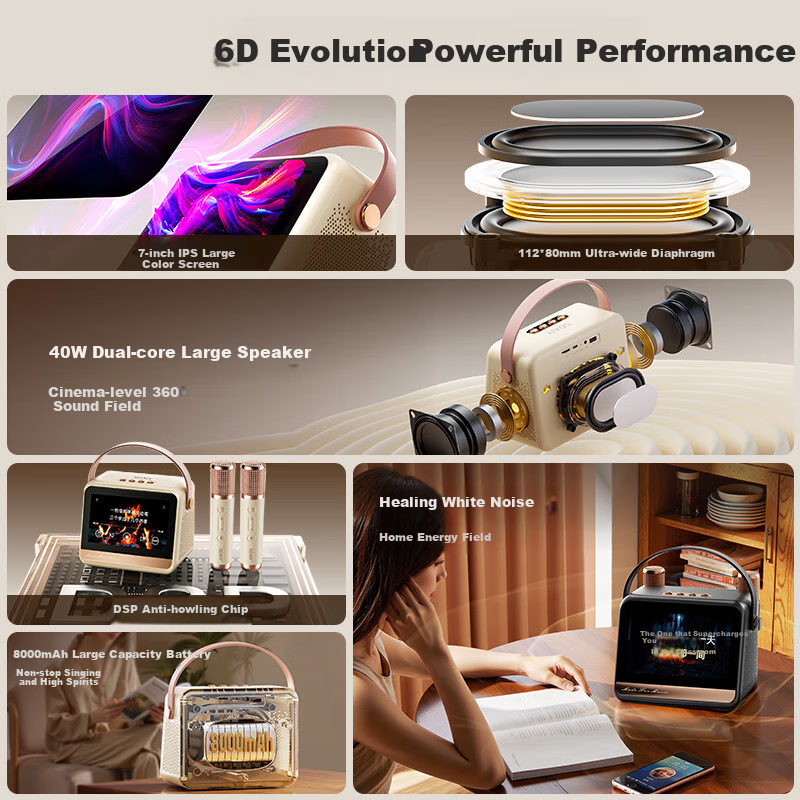 Soaiy GC520Pro Floating Lyrics Bluetooth Karaoke Speaker