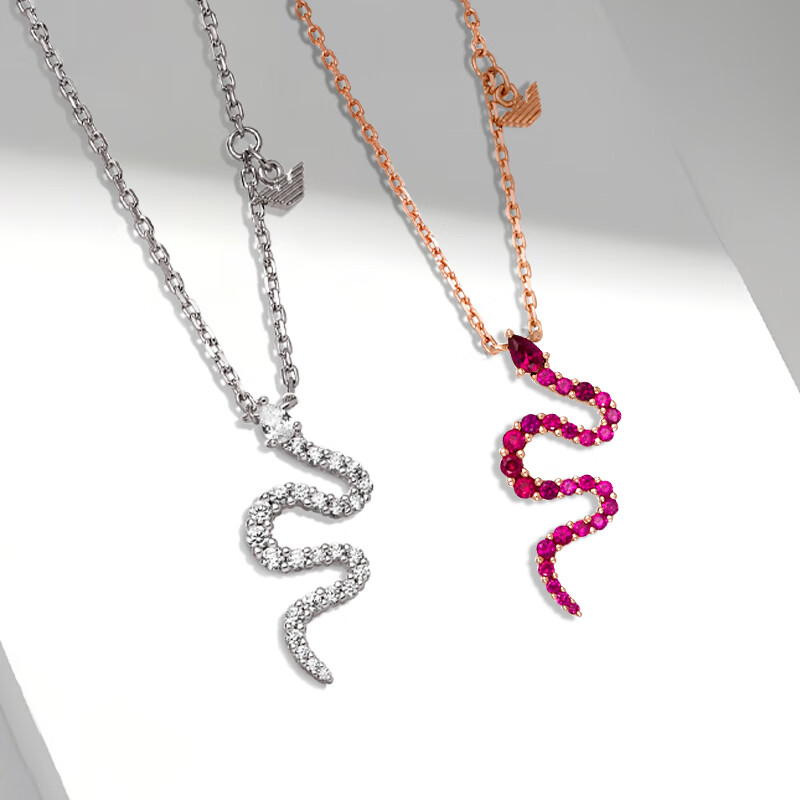 EMPORIO ARMANI Silver Snake Women's Necklace