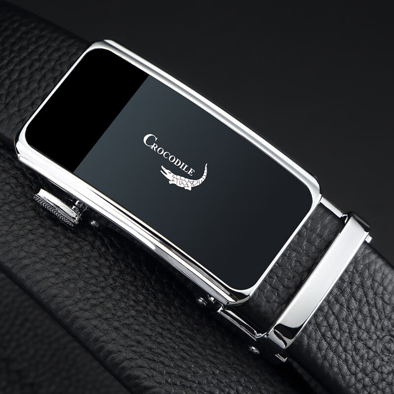 CROCODILE Men's Top-Grain Leather Belt with Automatic Buckle