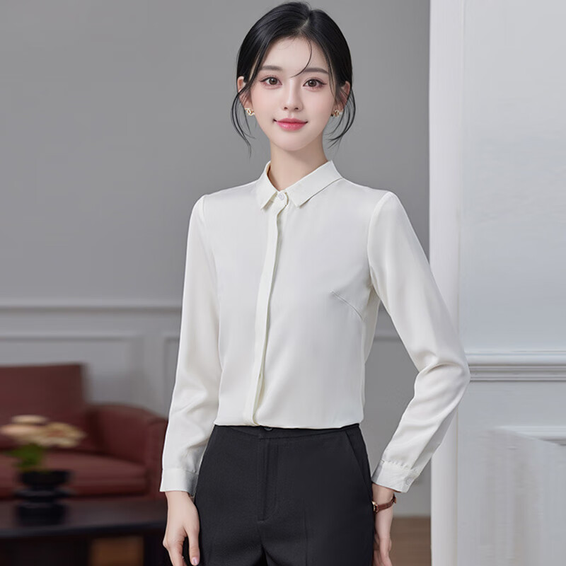TELUOMAN Chiffon Blouse - Wrinkle-Resistant & Professional