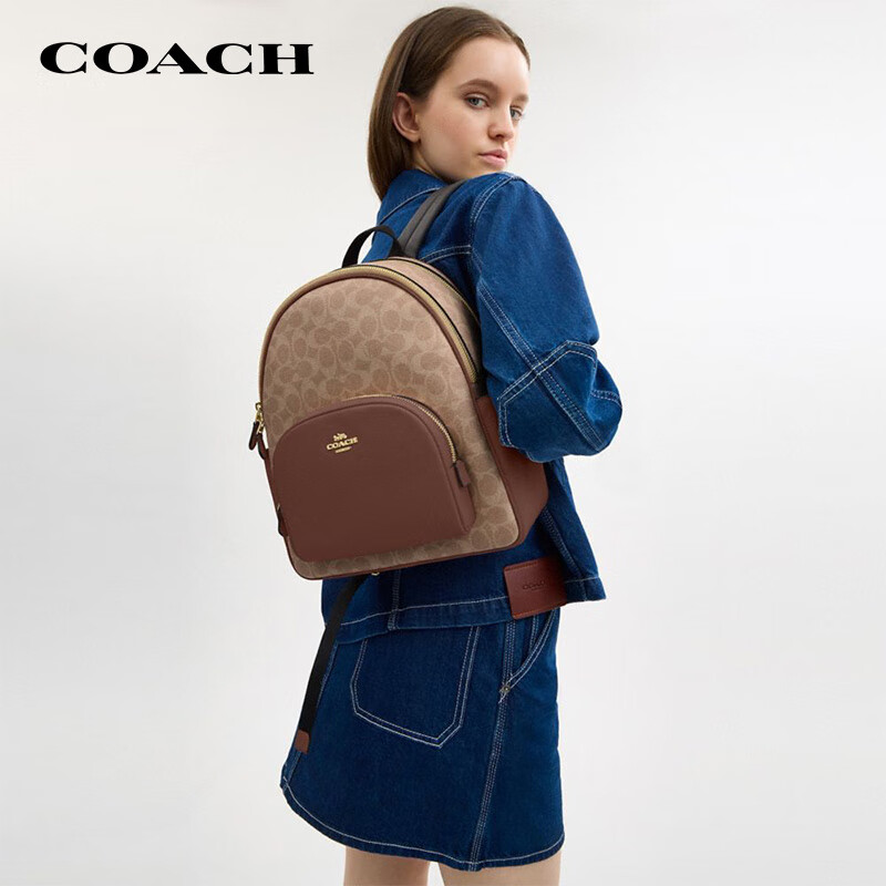 COACH Women's COURT Medium Backpack with Monogram