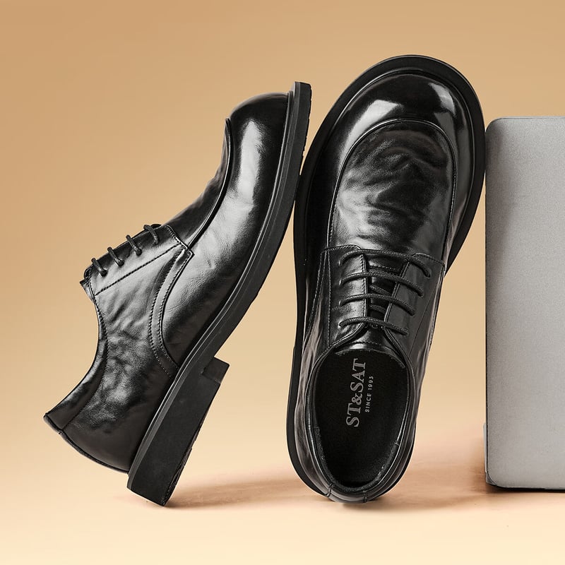 St&Sat Men's Business Formal Leather Shoes