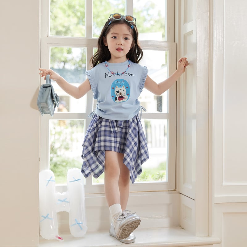 LUSON Kids Plaid Skirt