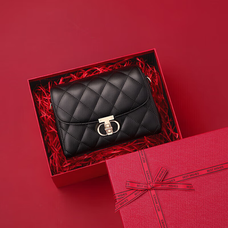 YUYULA Diamond Pattern Leather Crossbody Bag