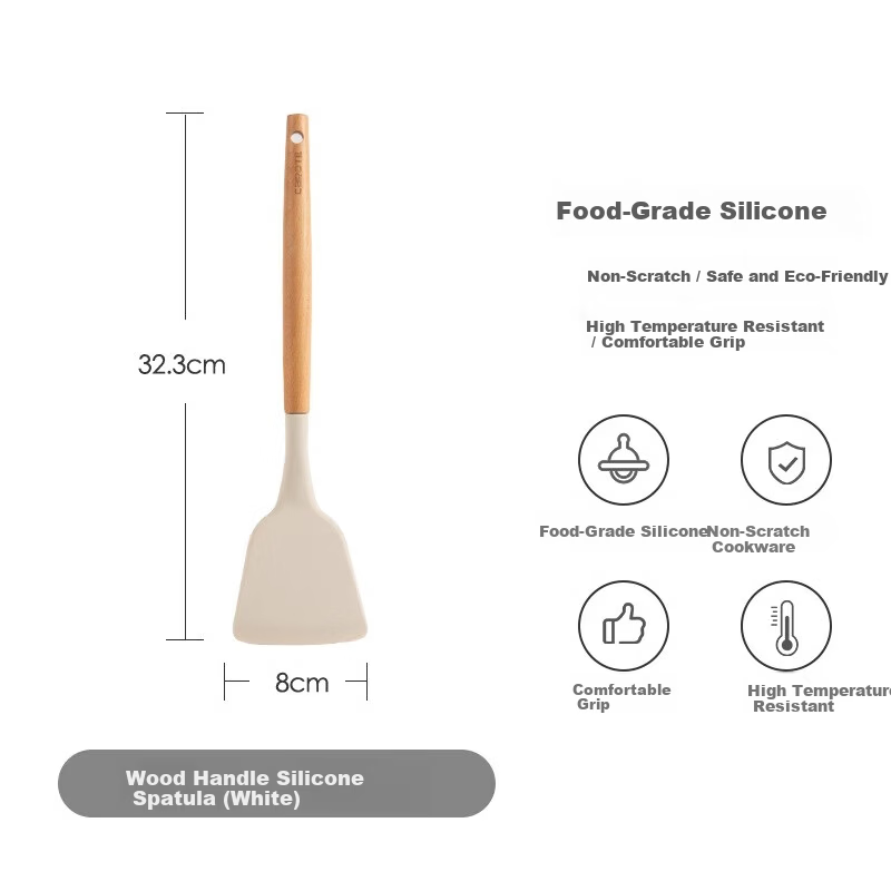 Carrot Wooden Handle Silicone Spatula - Heat Resistant