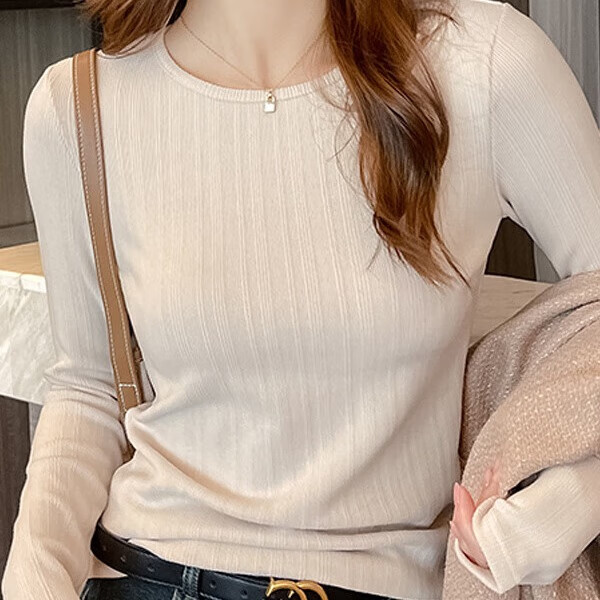 YUZHAOLIN Women's Thick Crew Neck Thermal Shirt