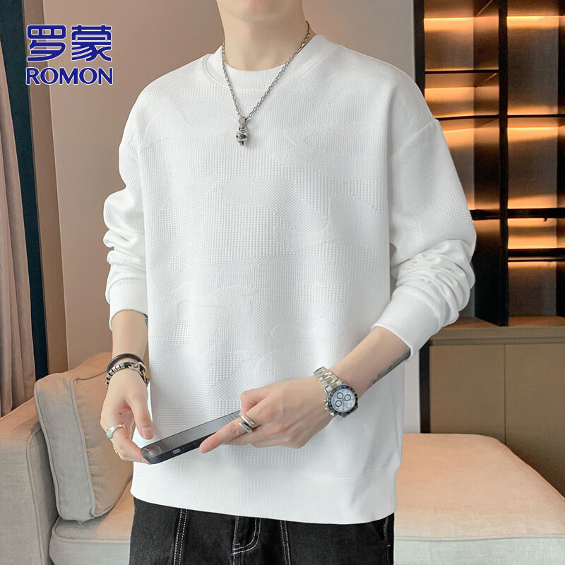 ROMON Men's Trendy Long-Sleeve Sweatshirt