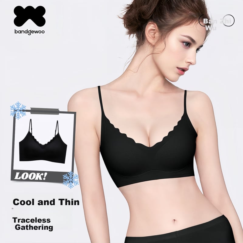 Bandgewoo Women's Thin Wireless Push-Up Bra