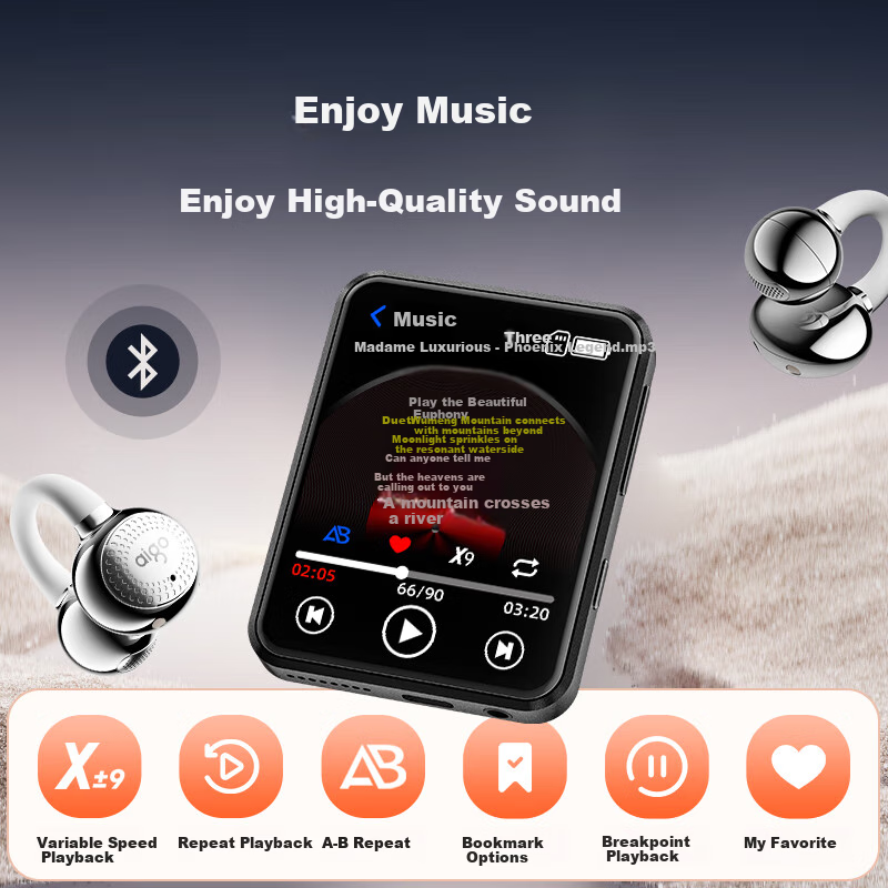 Aigo MP3/MP4 Player - 64GB, 2.8" Display