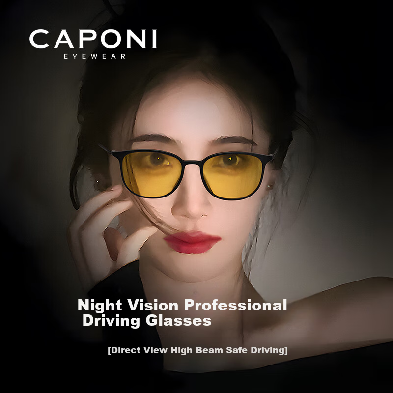 CAPONI Pure Titanium Photochromic Night Vision Sunglasses