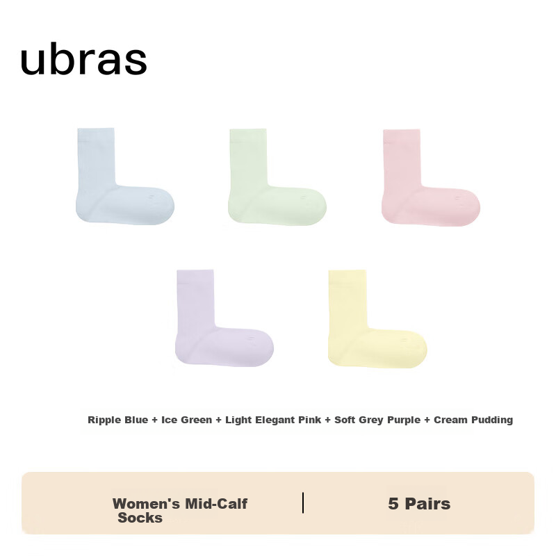 Ubras Cotton Mid-Calf Socks - Breathable & Comfortable