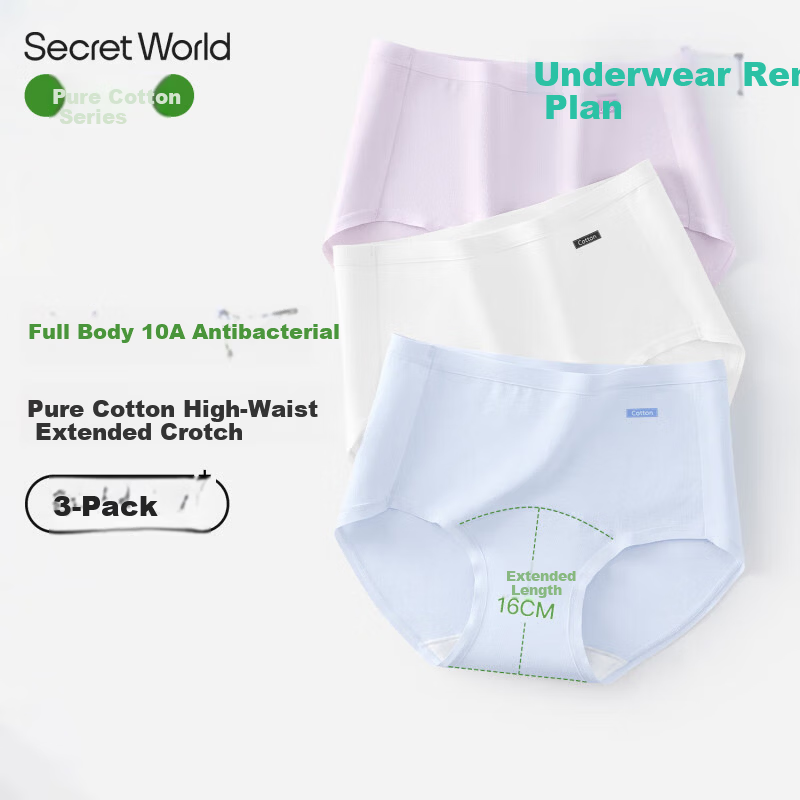 SecretWorld Women's Cotton Antibacterial Seamless Underwear