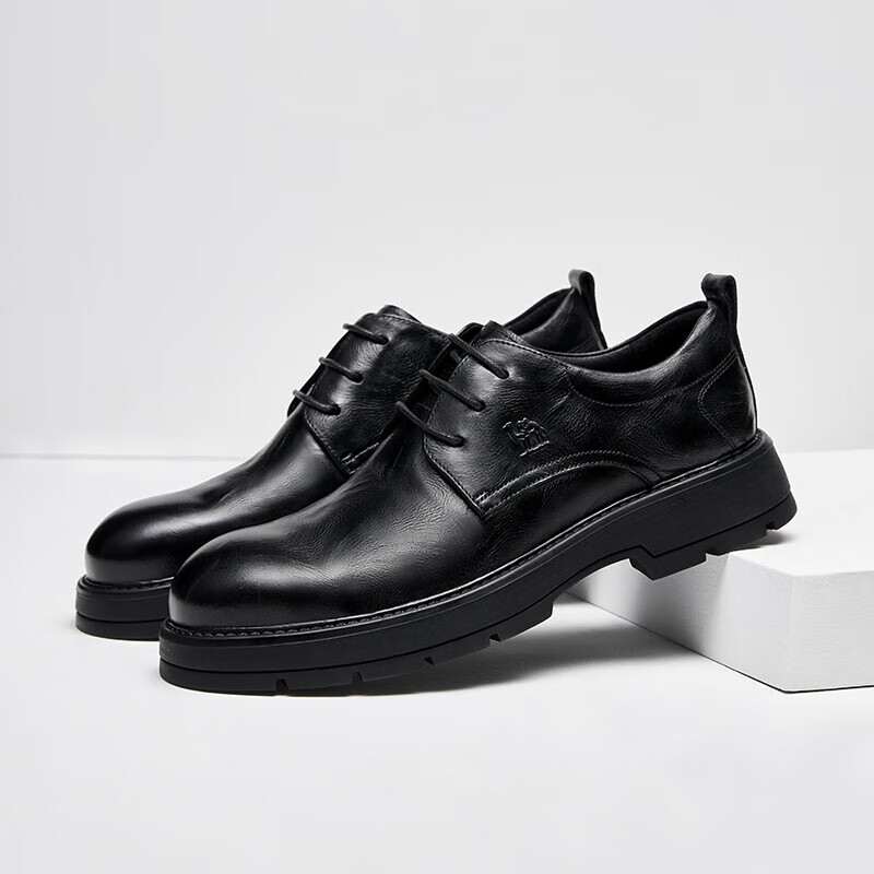 CAMEL Embossed Leather Retro Formal Dress Shoes