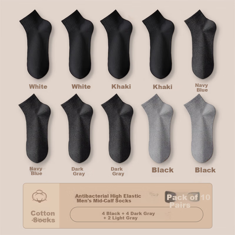 BOPRUIEY Men's Cotton Mid-Calf Socks
