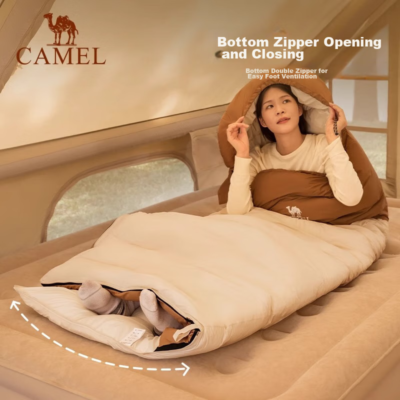CAMEL Outdoor Thickened Sleeping Bag - Autumn/Winter Warm Insulation