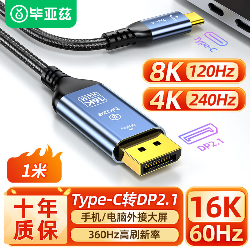 BIAZE Type-C to DP2.1 Cable - 8K120HZ