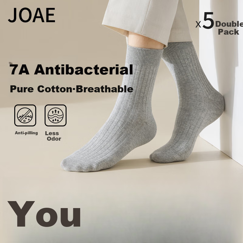 JOAE Pure Cotton Business Men's Mid-Calf Socks