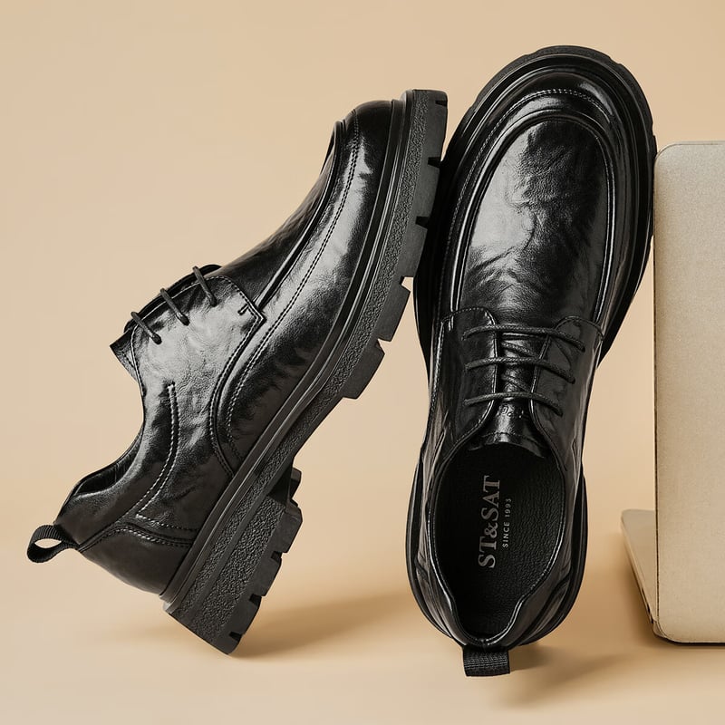 St&Sat Men's Business Formal Leather Shoes