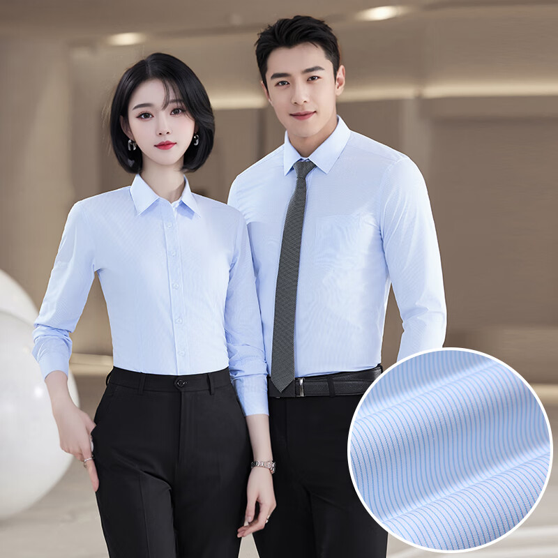 TELUOMAN Blue Striped Blouse for Women